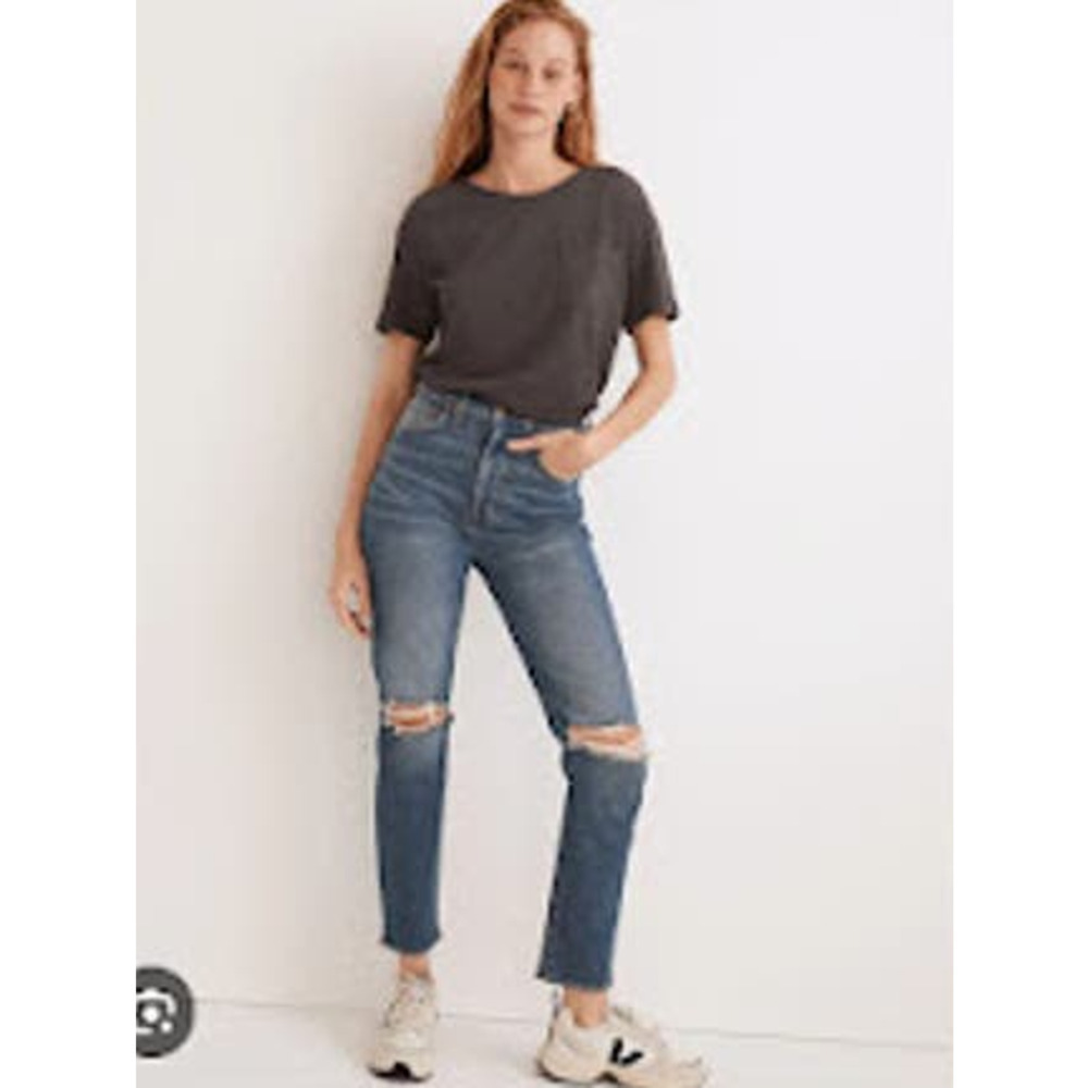 Madewell The Perfect vintage crop jean medium wash size 27 distressed
